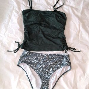 Ribbed top and high waist tankini